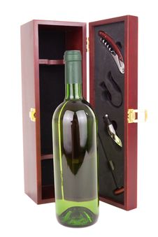 Bottle Of White Wine And Sommelier Set Stock Photography Bottle Of White Wine And Sommelier Set Stock Photography