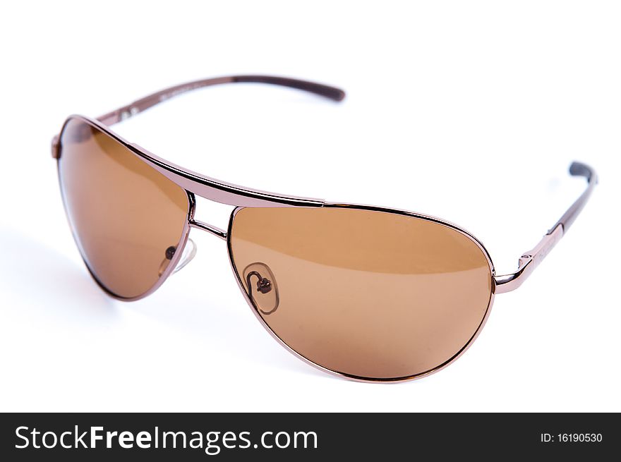 Semilucent sunglasses are isolated on a white background