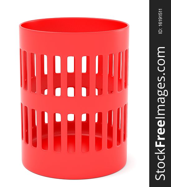 Red trash can
