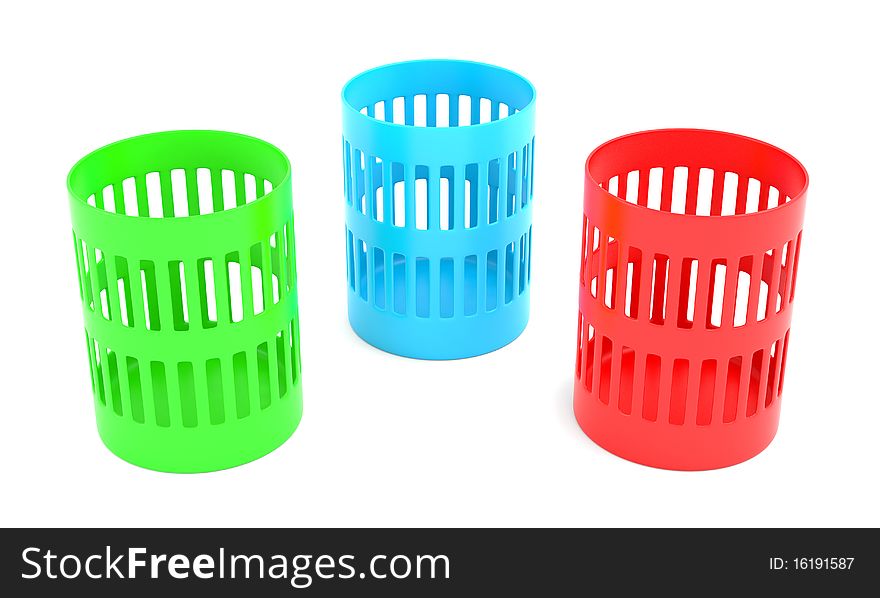 Color trash cans