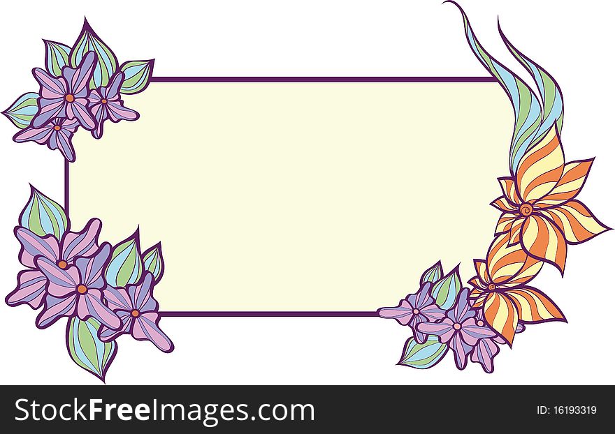 Frame with flowers. no gradient