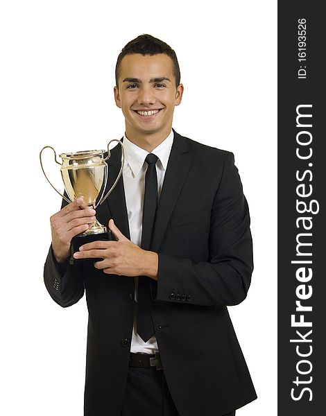 Man Holding A Trophy - Free Stock Images & Photos - 16193526
