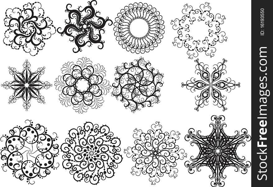 Set Of Snowflakes