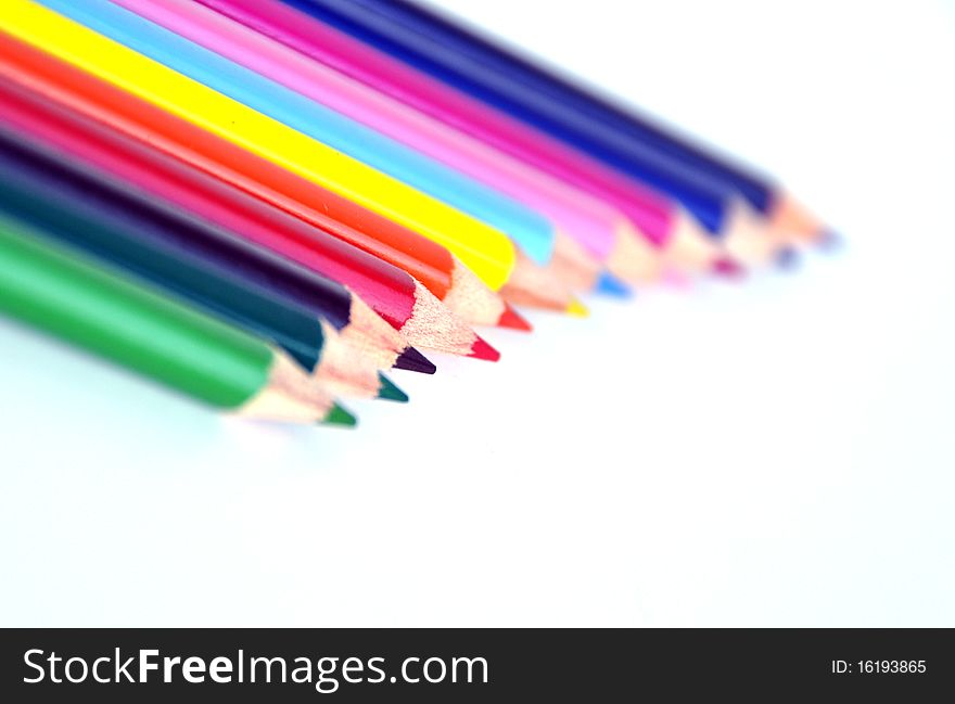 Nice detail of a set of colored pencils