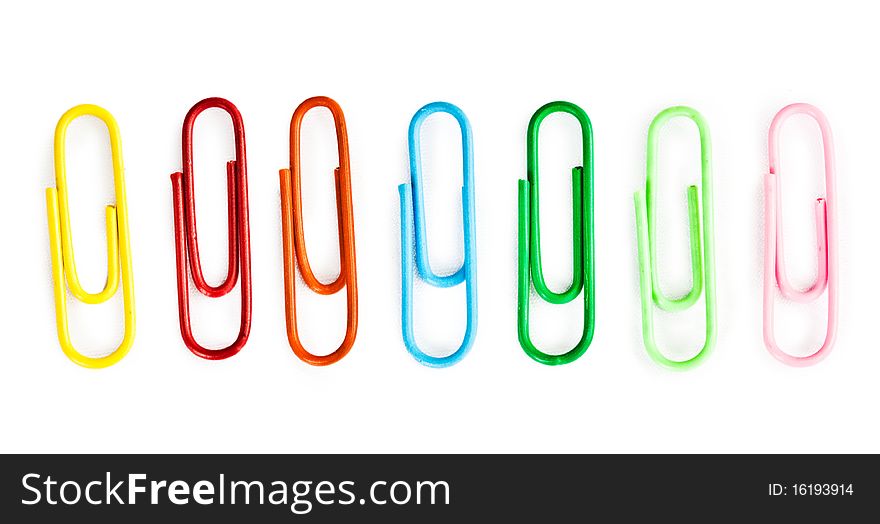 Colorful clips on white background. Colorful clips on white background