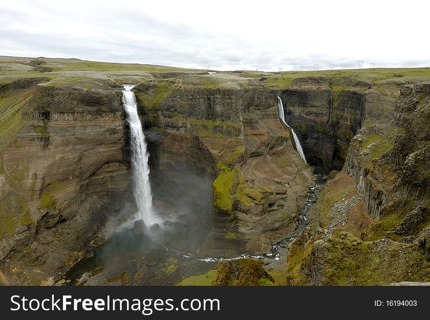 Haifoss waterfall, Iceland.