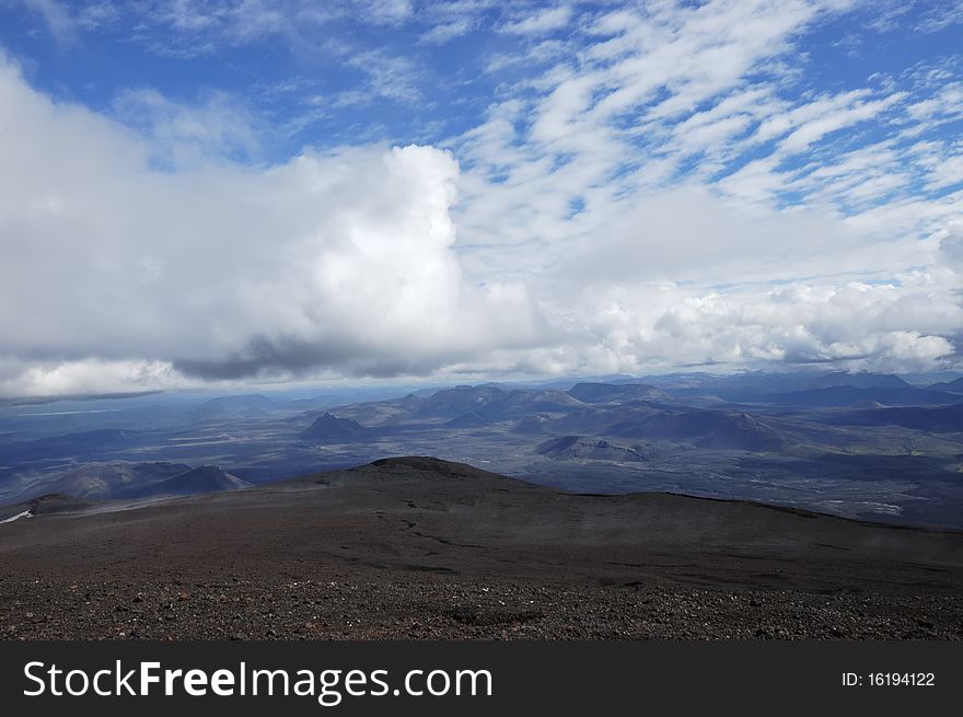 Mountain landscape seen from Hekla slopes in Iceland. Mountain landscape seen from Hekla slopes in Iceland.