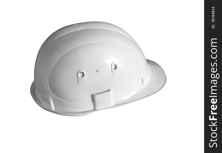 Construction white hard hat on white