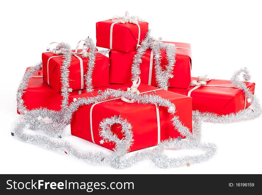 Red gift boxes for christmas