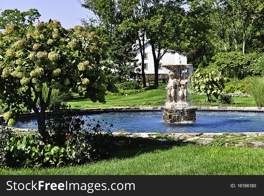 Art statue fountain as decor. Art statue fountain as decor