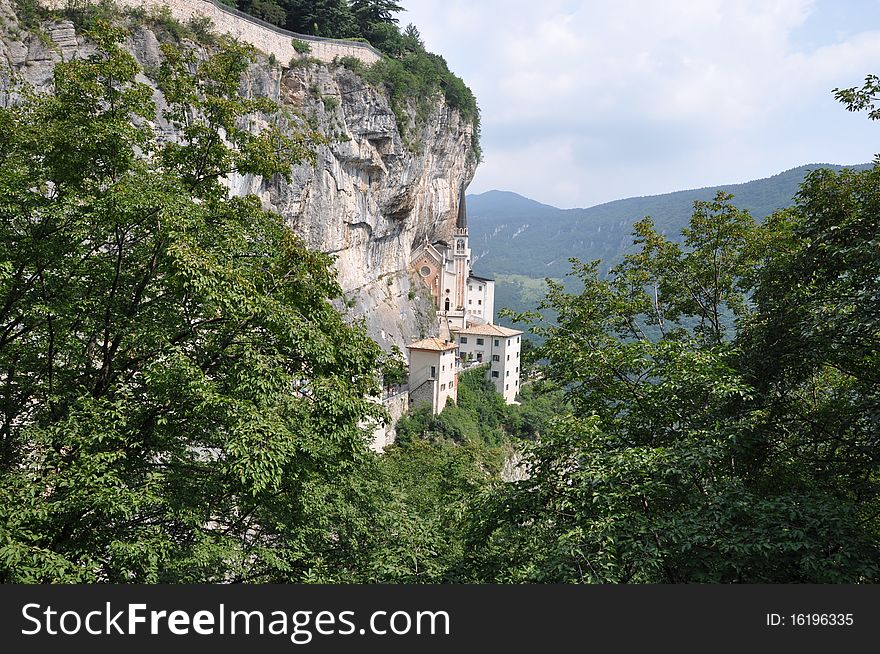 Rock Monastery On Lake Garda