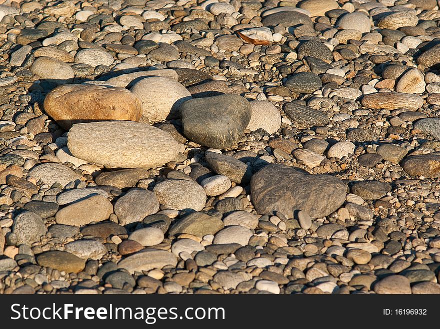 Large and small river stones