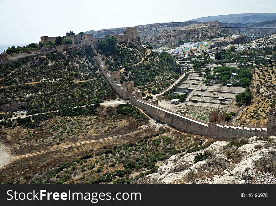 Old fortress Alcazaba in Almeria, Spain