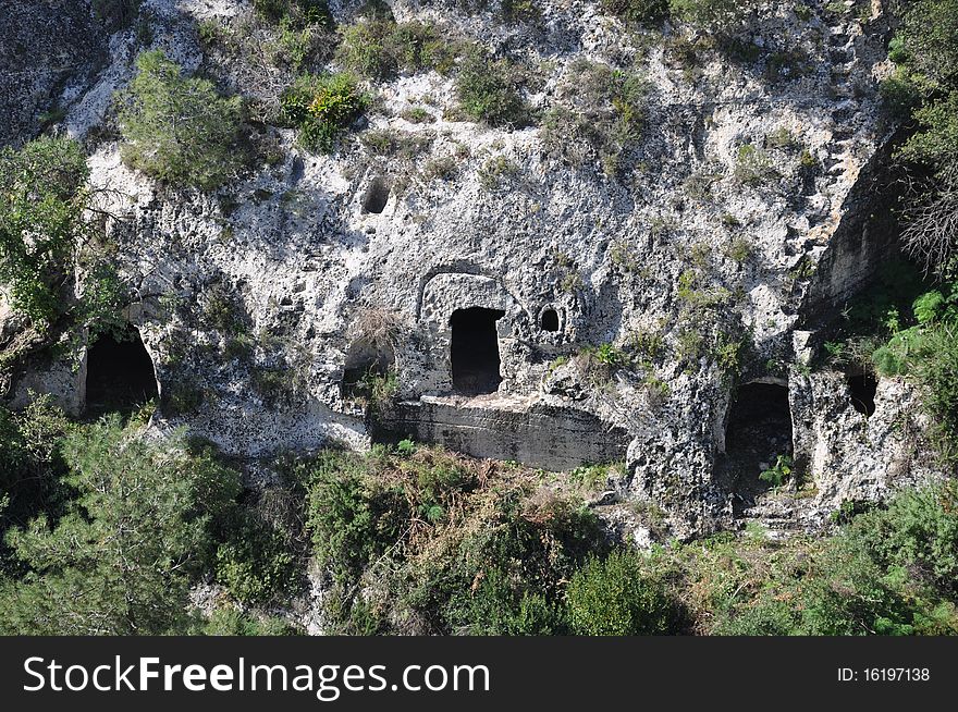 Cave Monastery in Apulia in Mottola. Cave Monastery in Apulia in Mottola