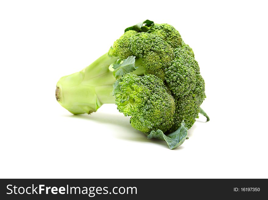 Green broccoli isolated on white