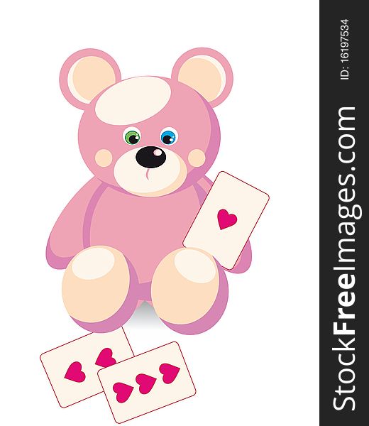Pink Bear With Hearts