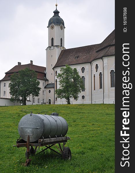 Wies Church in Allgaeu in Bavaria. Wies Church in Allgaeu in Bavaria