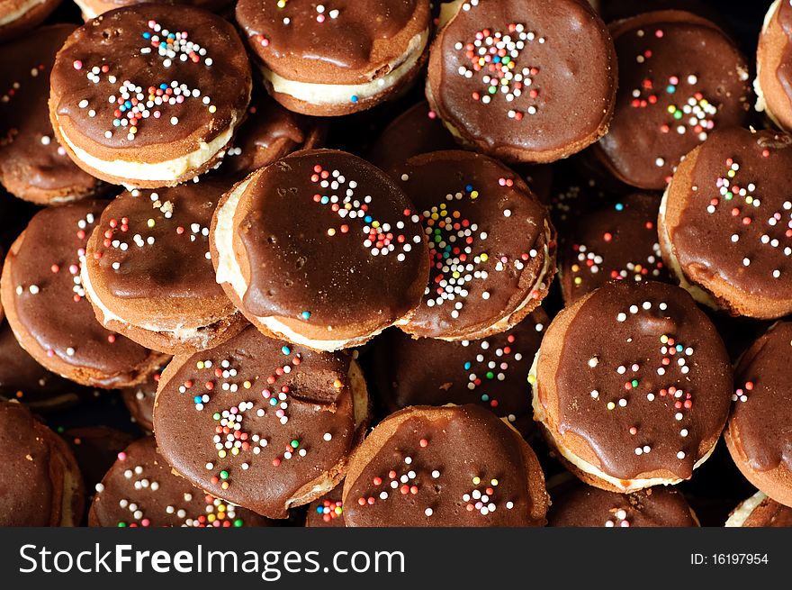 Close up of chocolate cookies