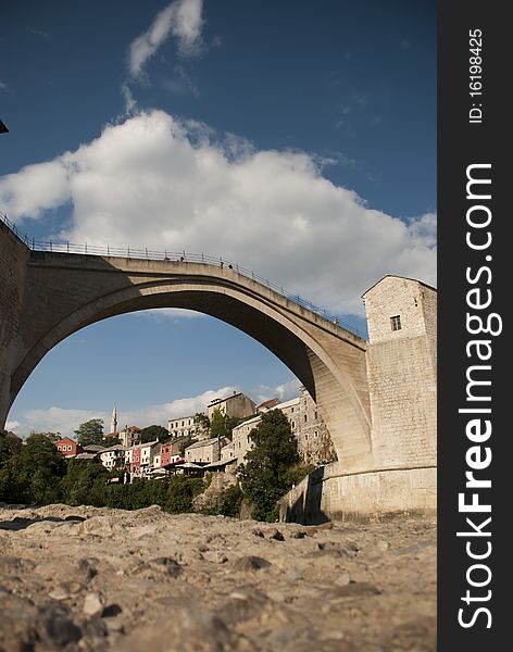 Old bridge Stari most in town Mostar Bosnia and Herzegovina