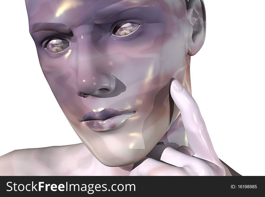 Artificial computer render fashion lifestyle make-up shot concept
