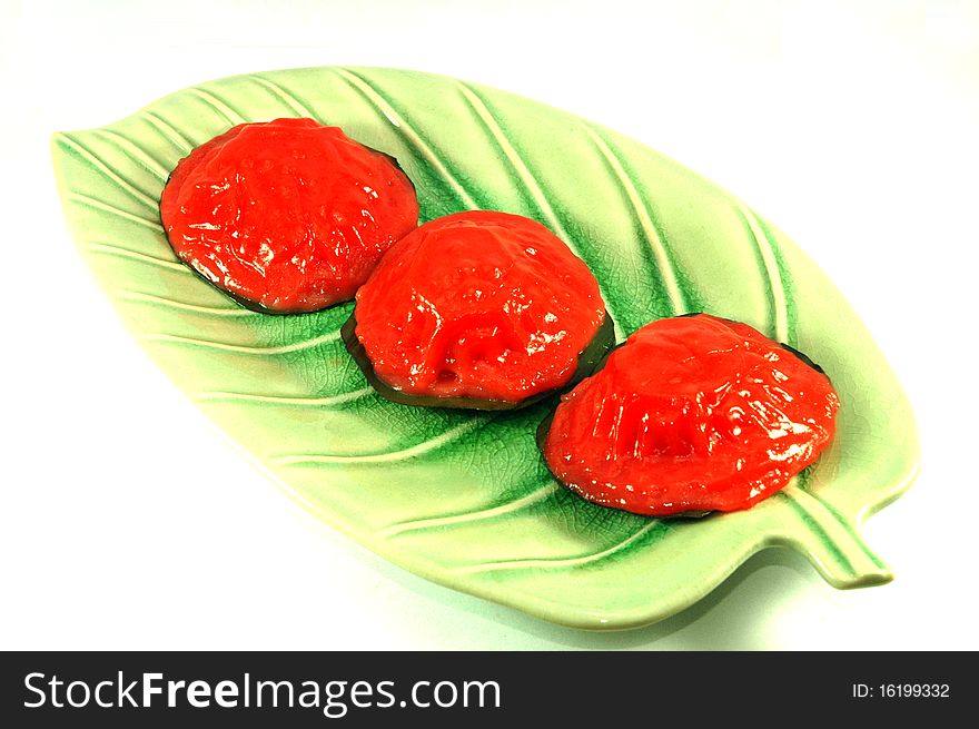 Tapioca flour stuff with red sugar in many color. Tapioca flour stuff with red sugar in many color