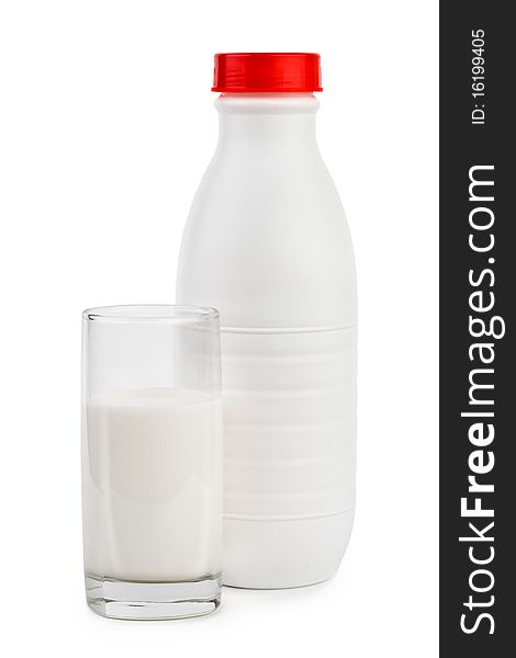 Milk Bottle And Glass