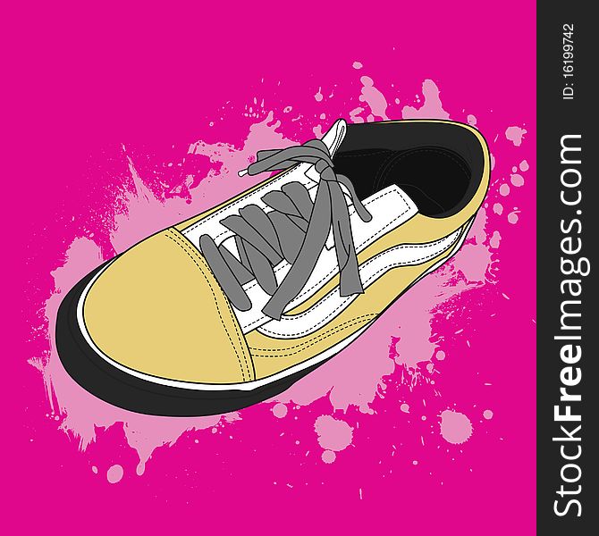 Grunge shoes illustration in vector format