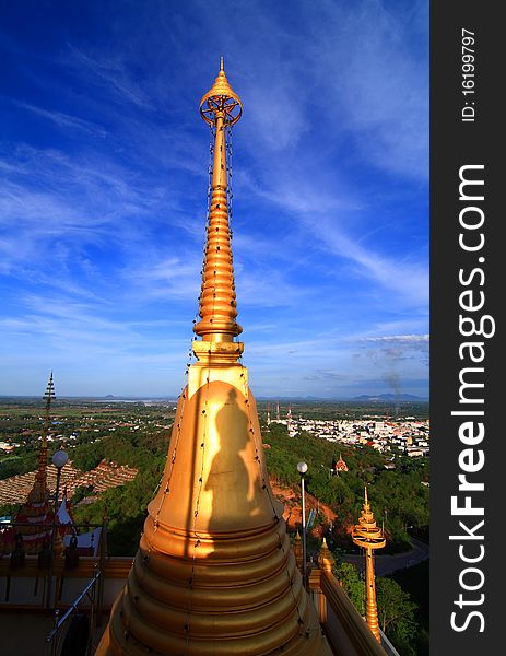 Golden Shadow Pagoda of Buddha in thailand. Golden Shadow Pagoda of Buddha in thailand