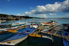 Asian Village Port With Fishermen S Boats. Stock Photos