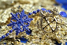 Christmas Garlands Of Dark Blue And Yellow Color Stock Photography Christmas Garlands Of Dark Blue And Yellow Color Stock Photography