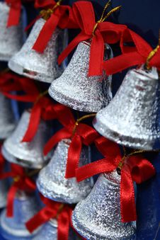 Christmas Handbells Of Silvery Color Stock Image Christmas Handbells Of Silvery Color Stock Image