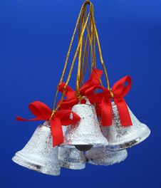 Christmas Celebratory Handbells Of Silvery Color 2 Royalty Free Stock Image Christmas Celebratory Handbells Of Silvery Color 2 Royalty Free Stock Image