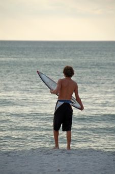 Boy Surfer On Florida Beach Royalty Free Stock Images Boy Surfer On Florida Beach Royalty Free Stock Images