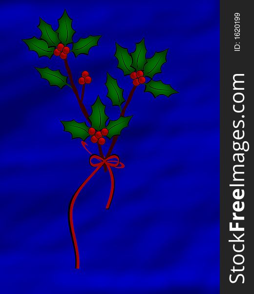 Christmas decoration - sprig of holly