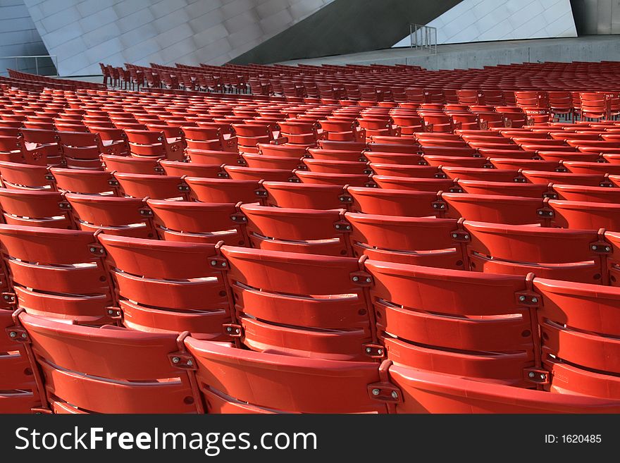 Empty seats at a stadium. Empty seats at a stadium