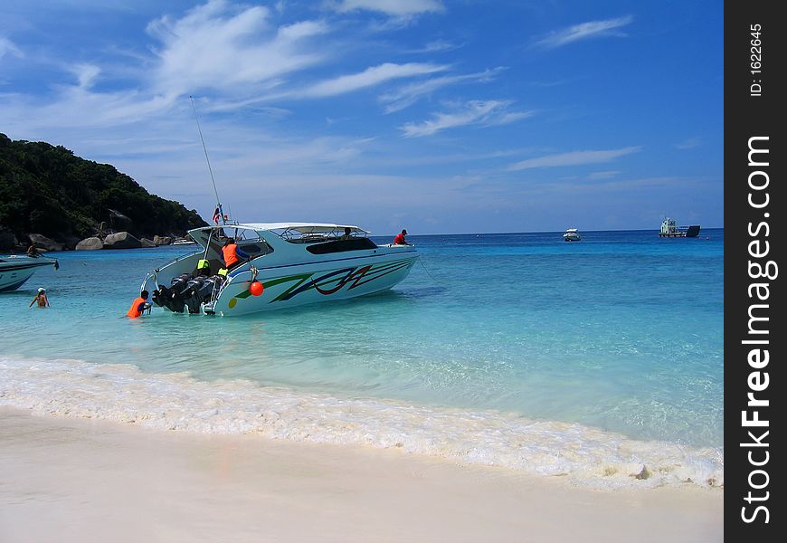 Tour boat on the Similan Islands of Thailand