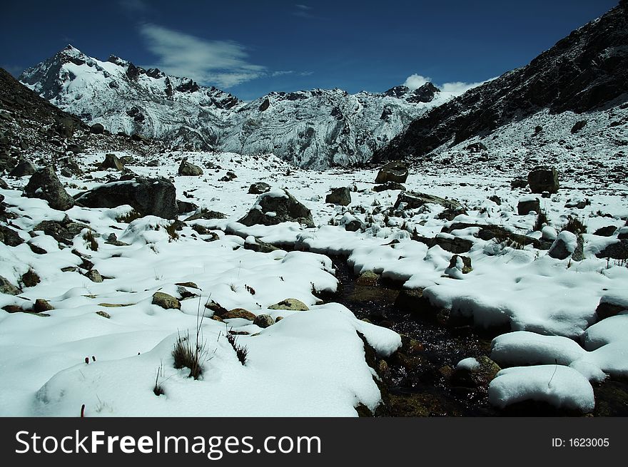 Snowcovered grassland in Cordilleras mountain. Snowcovered grassland in Cordilleras mountain