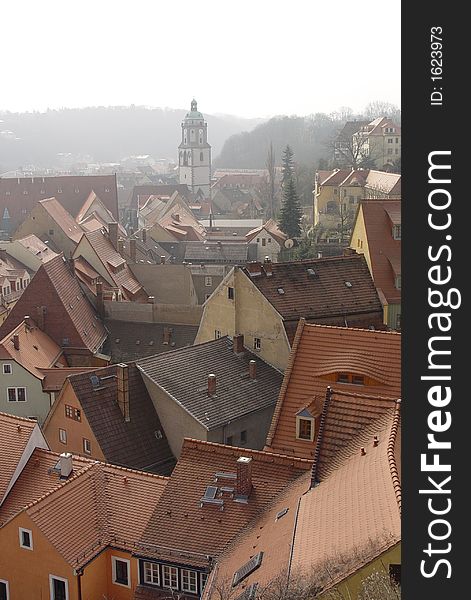 A view over the Saxon town of Meissen, centre of porcelain-making in Saxony, near Dresden. A view over the Saxon town of Meissen, centre of porcelain-making in Saxony, near Dresden.