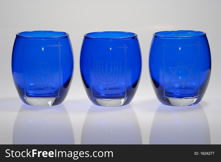 Photo of Glass Chanukah Candle Holders - Holiday Related