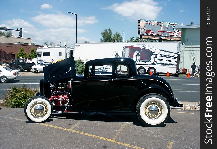 Classic Antique Black Hotrod Coupe