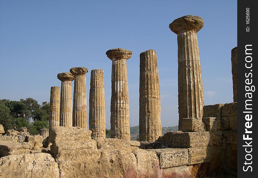 Temple Ruins in Agrigento, Sicily