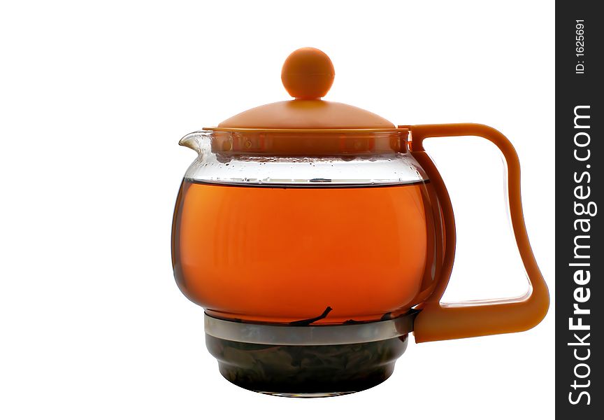Teapot isolated over pure white background