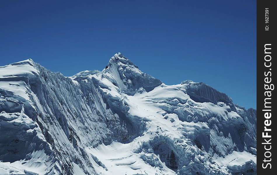 Snowcovered high mountain Cordilleras in Peru. Snowcovered high mountain Cordilleras in Peru