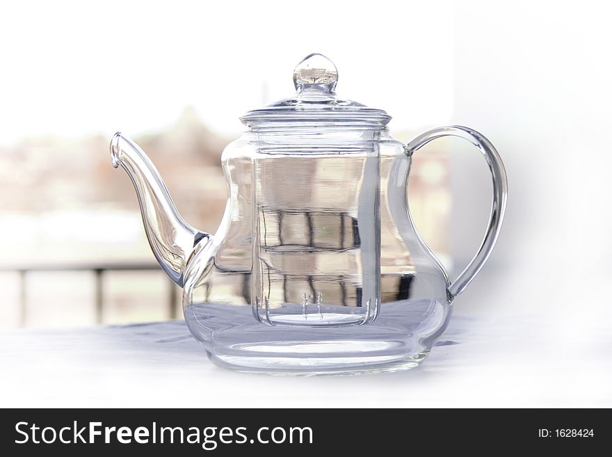 A transparent teapot on white. A transparent teapot on white