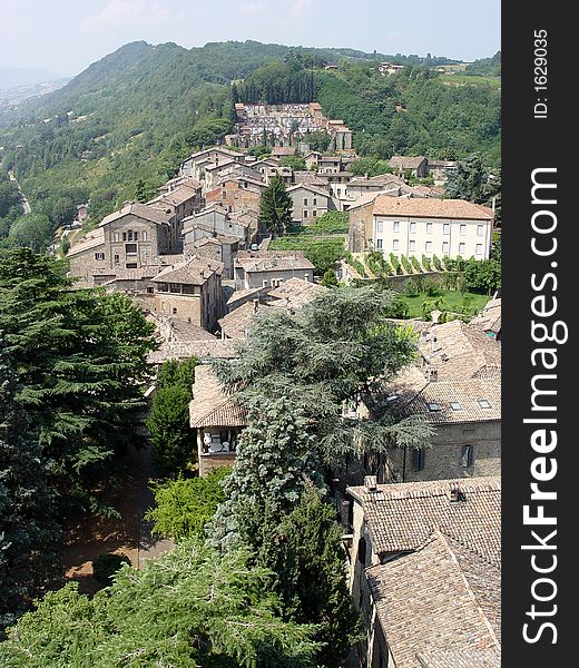 Aerial view of Italian village