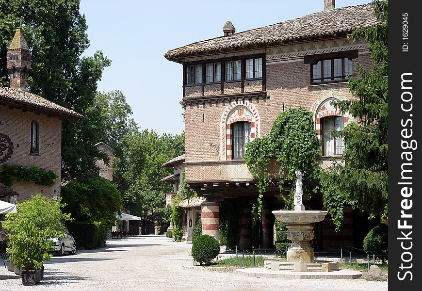 Italian Ghost Village And Fountain