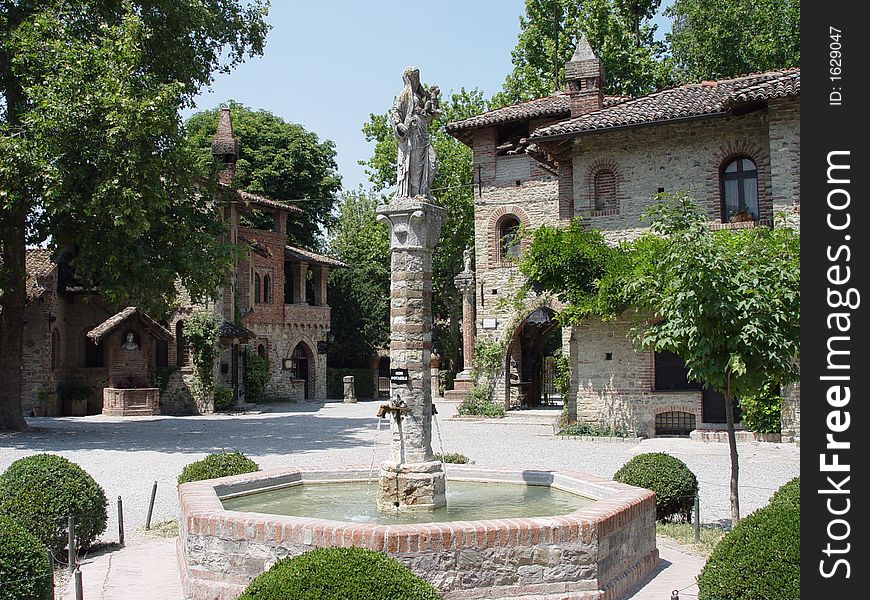 Italian Ghost Village And Fountain