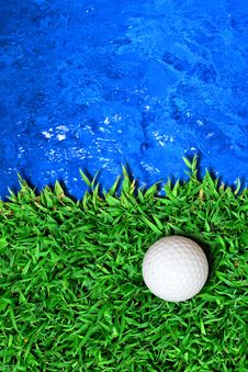 Golf Ball On Green Grass Royalty Free Stock Photography