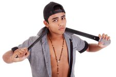 Young And Handsome Latin Man, With A Belt Royalty Free Stock Photos