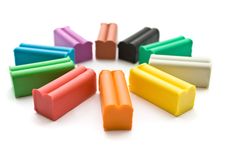 Multicolored Plasticine With Plastic Knife Stock Photo Multicolored Plasticine With Plastic Knife Stock Photo